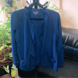 Med Couture Blue zip-up Scrub Nurse Jacket